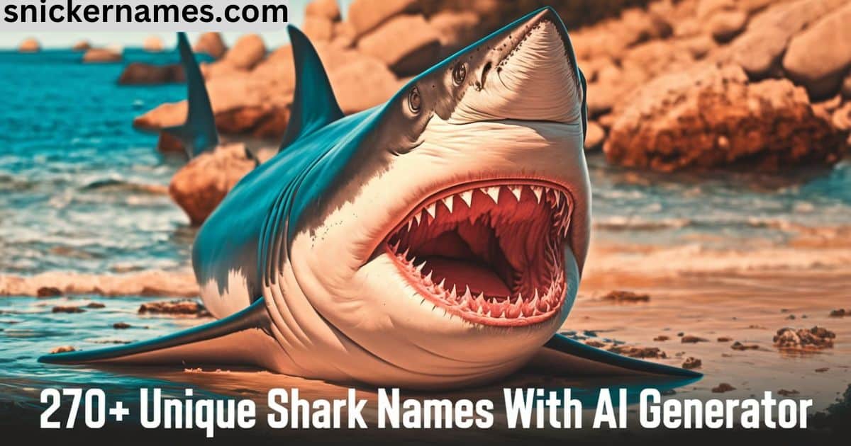 A majestic shark swimming gracefully in the ocean, representing unique shark names with AI generator.